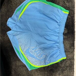 Nike Blue and Green Athletic Shorts
